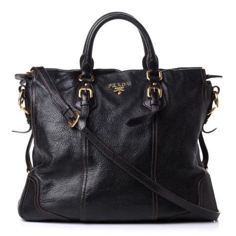 PRADA Cervo Antik Shoulder Bag Black 857153.